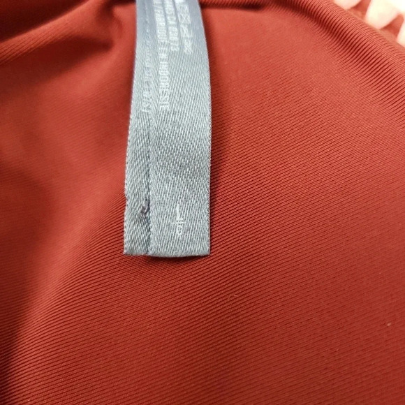 Aerie Crop Tankini Bikini Top Swimsuit Burnt Orange Halter Tie Back - Picture 6 of 10